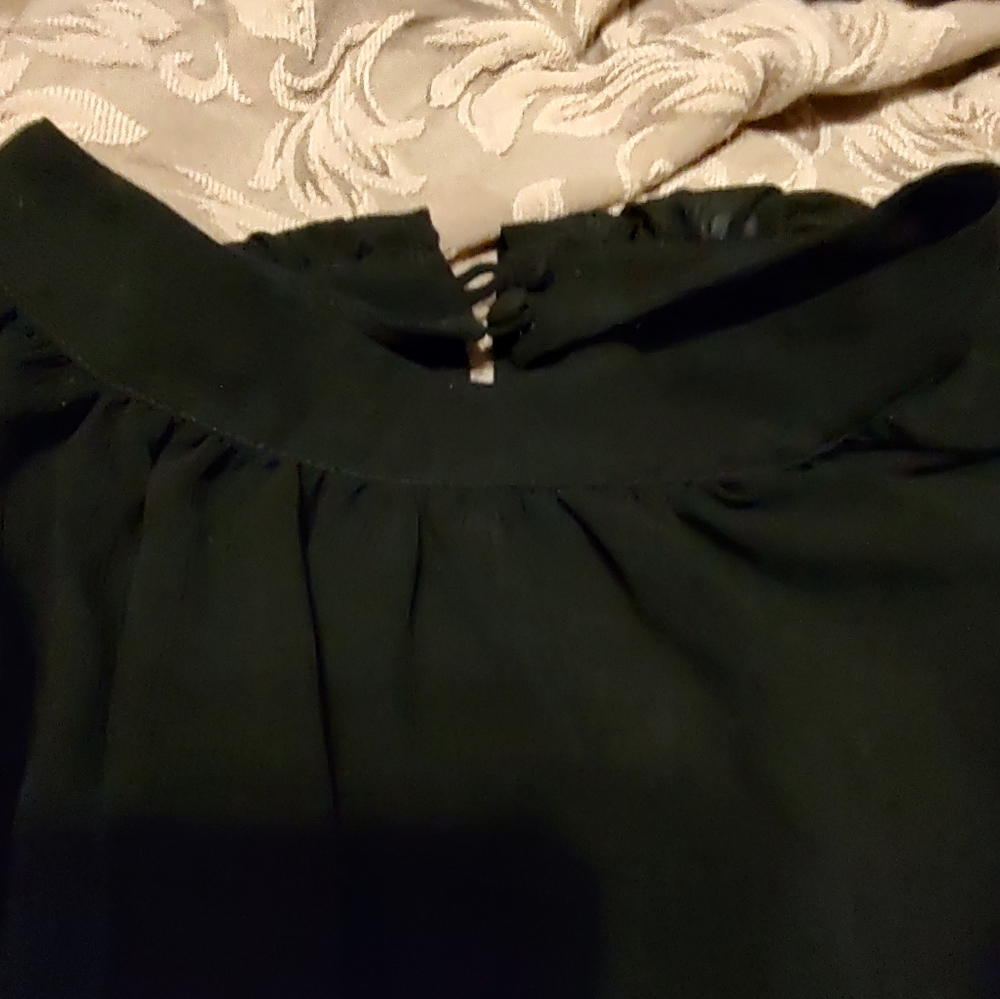 🐈⬛ Divine VS Vintage Victorian Inspired Black Sheer Crepe & Lace Blouse - L - Picture 7 of 15